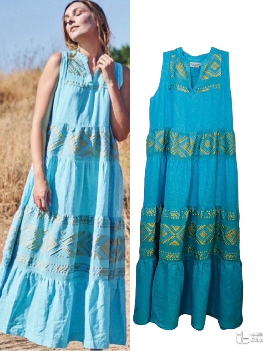 Haris Cotton Linen Maxi Dresd
